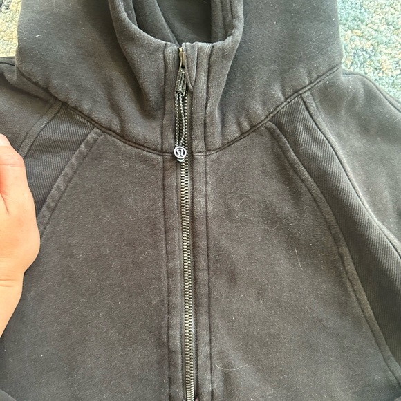 Stylish Lululemon Cropped Hoodie Black Knit Scuba Oversized Half-Zip Hoodie - Picture 9 of 12